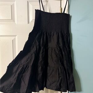 Steve Madden Black Smocked Dress